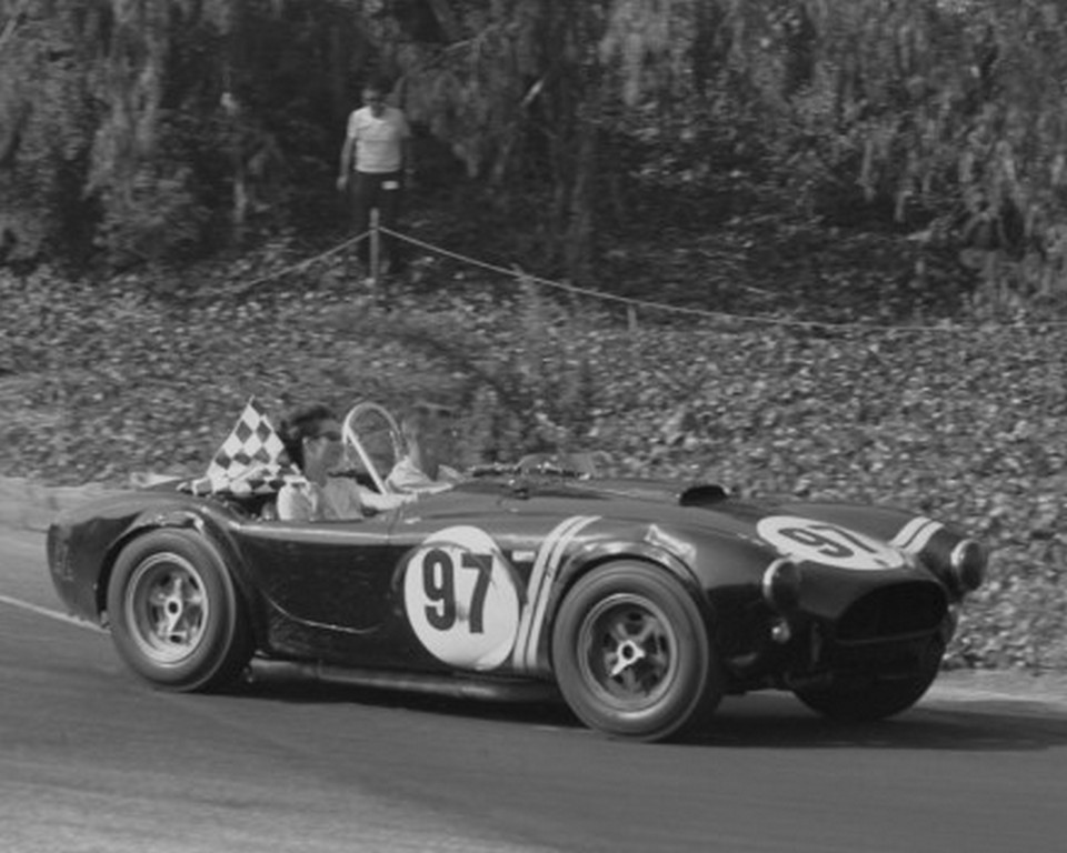 Dave MacDonald races the Cobra at Pomona Raceway in 1963